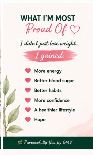 Graphic celebrating better energy, blood sugar, habits, confidence, and hope